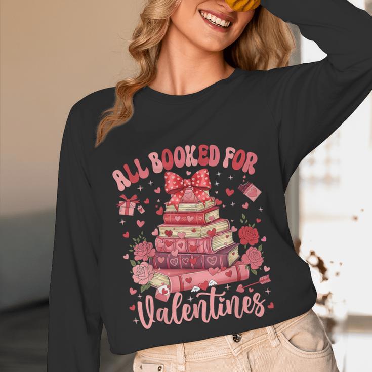 Valentine All Booked For Valentines Book Lovers Teacher Kid Unisex Long Sleeve T-Shirt
