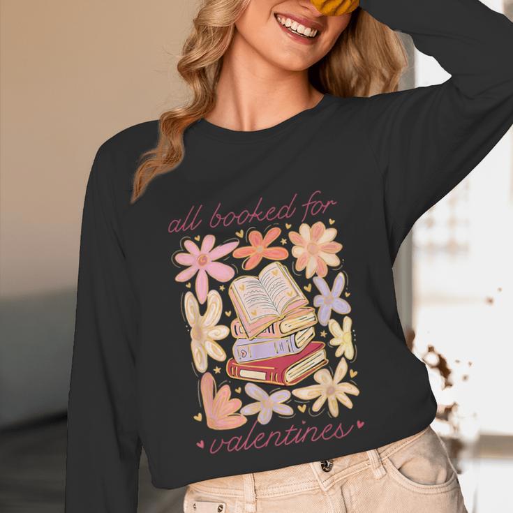 Valentine All Booked For Valentines Book Lovers Teacher Kids Unisex Long Sleeve T-Shirt