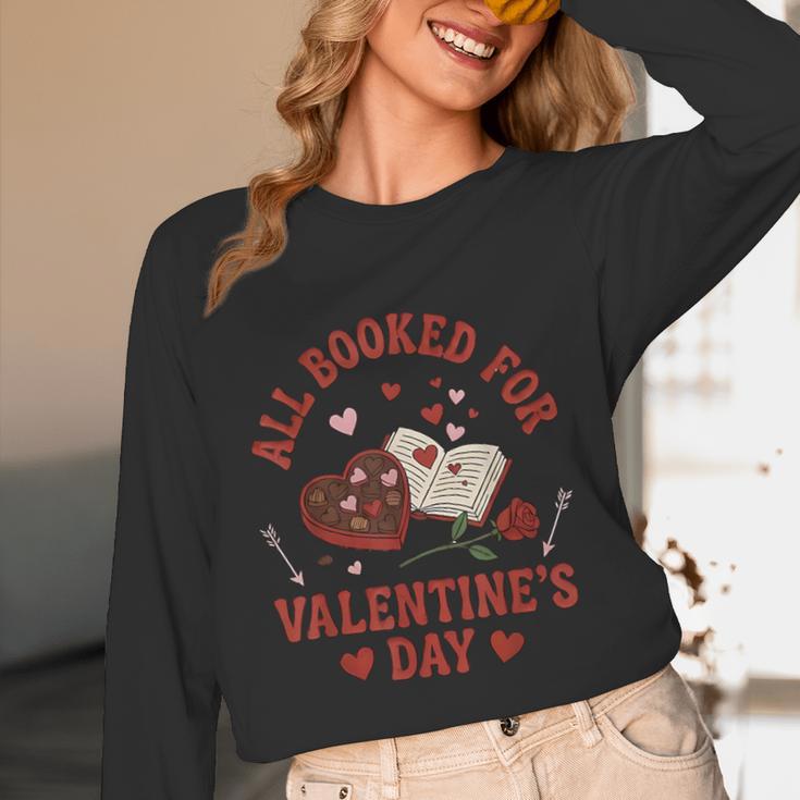 Valentines All Booked For Valentines Book Lover Girl Teacher Unisex Long Sleeve T-Shirt