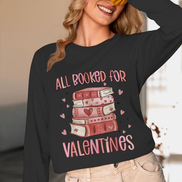 Valentines All Booked For Valentines Book Lovers Teacher Kid Unisex Long Sleeve T-Shirt