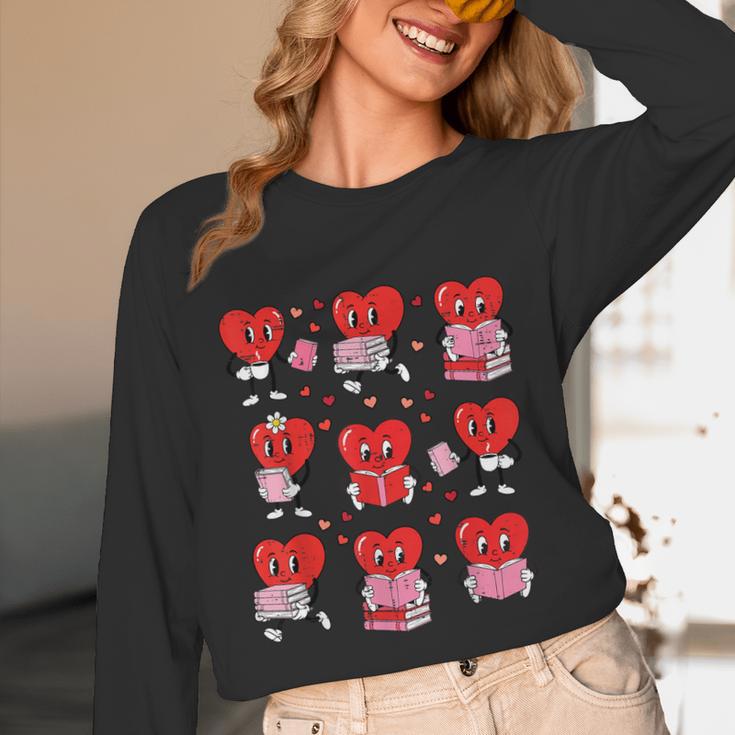 Valentines Day Librarian Heart Reading Book Women Men Kids Unisex Long Sleeve T-Shirt Valentines Day Librarian Heart Reading Book Women Men Kids Unisex Long Sleeve T-Shirt