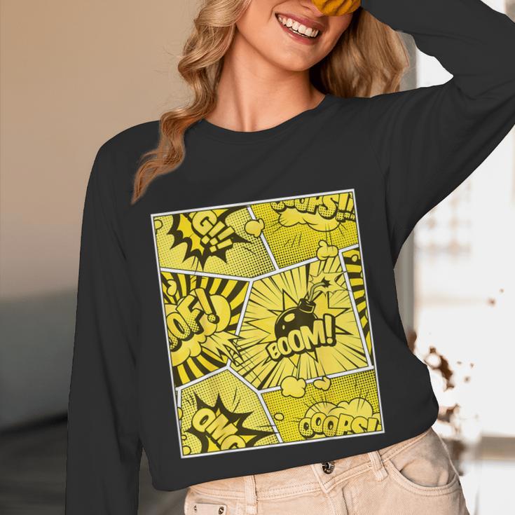 Varsity-Gold Yellow Comic Book University Varsity-Gold Unisex Long Sleeve T-Shirt