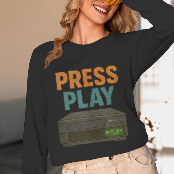 VHS Cassette Retro Analog Nostalgia Theme Unisex Long Sleeve T-Shirt VHS Cassette Retro Analog Nostalgia Theme Unisex Long Sleeve T-Shirt