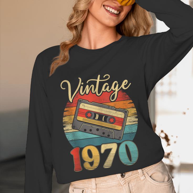 Vintage 1970 Retro Cassette Tape 70s Born Nostalgia Birthday Unisex Long Sleeve T-Shirt