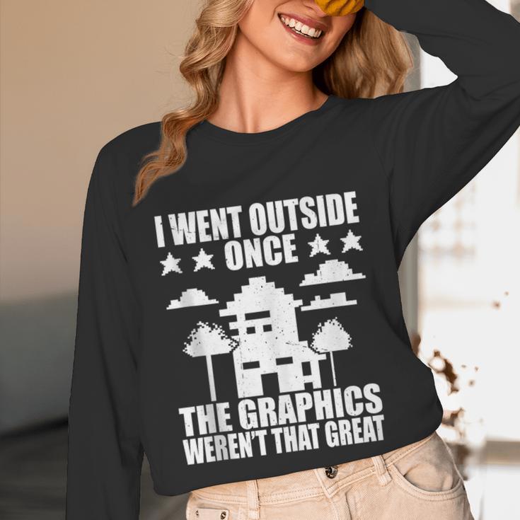 I Went Outside Once Introverts Joke Social Loner Unisex Long Sleeve T-Shirt