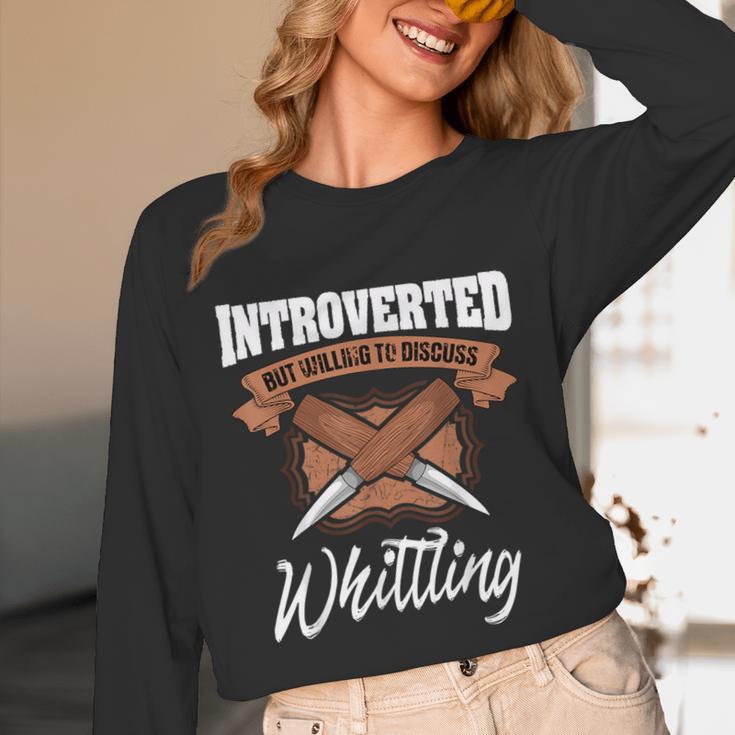 Whittling Hobby Woodcarve Introverted Wood Artist Whittler Unisex Long Sleeve T-Shirt