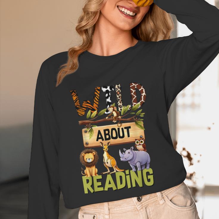 Wild About Reading Reading Books And Bookworm Library Day Unisex Long Sleeve T-Shirt
