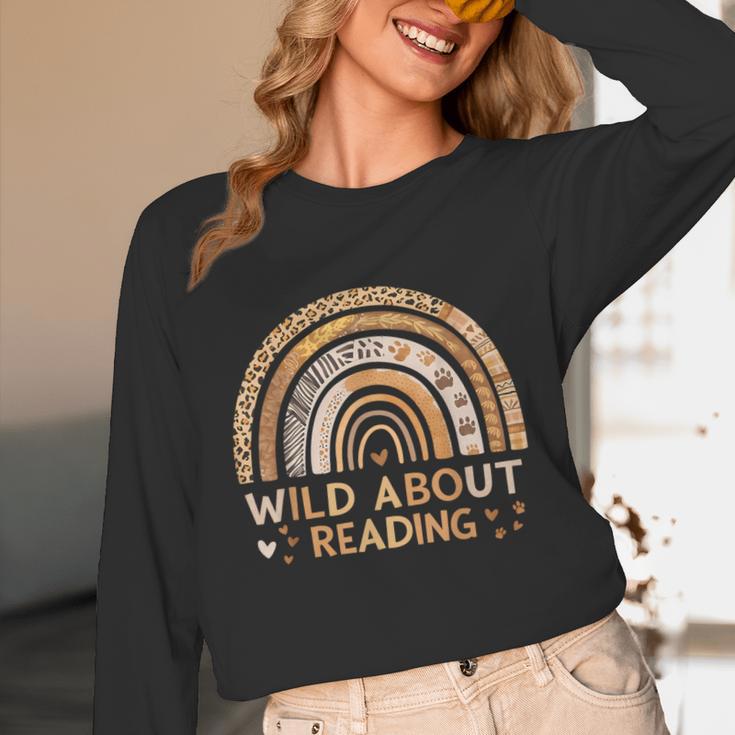 Wild About Reading Books Reader Lover Bookworm Librarian Unisex Long Sleeve T-Shirt