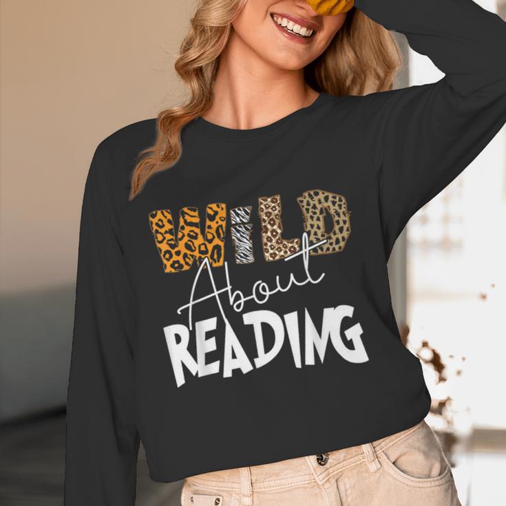 WILD ABOUT READING Reading Books Bookworm Library Day Unisex Long Sleeve T-Shirt