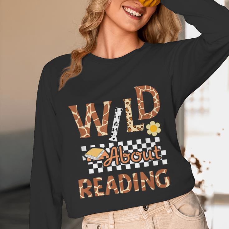 Wild About Reading Teacher Reading Books Back To School Unisex Long Sleeve T-Shirt