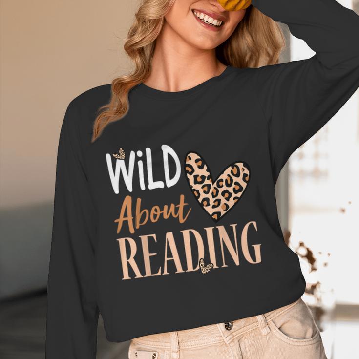 Wild About Reading Teacher Books Reader Lovers Leopard Zebra Unisex Long Sleeve T-Shirt