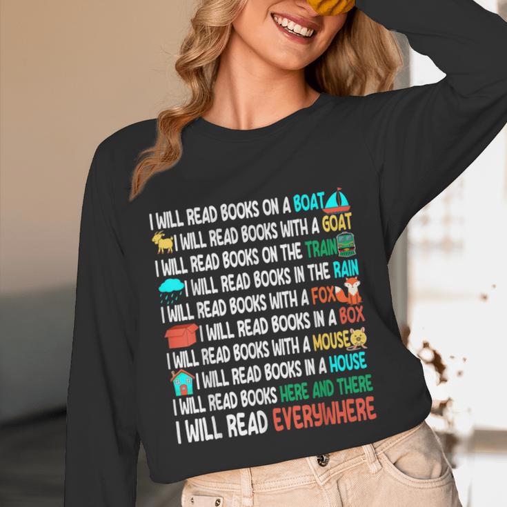 I Will Read Books On A Boat & Everywhere Reading Book Unisex Long Sleeve T-Shirt I Will Read Books On A Boat & Everywhere Reading Book Unisex Long Sleeve T-Shirt