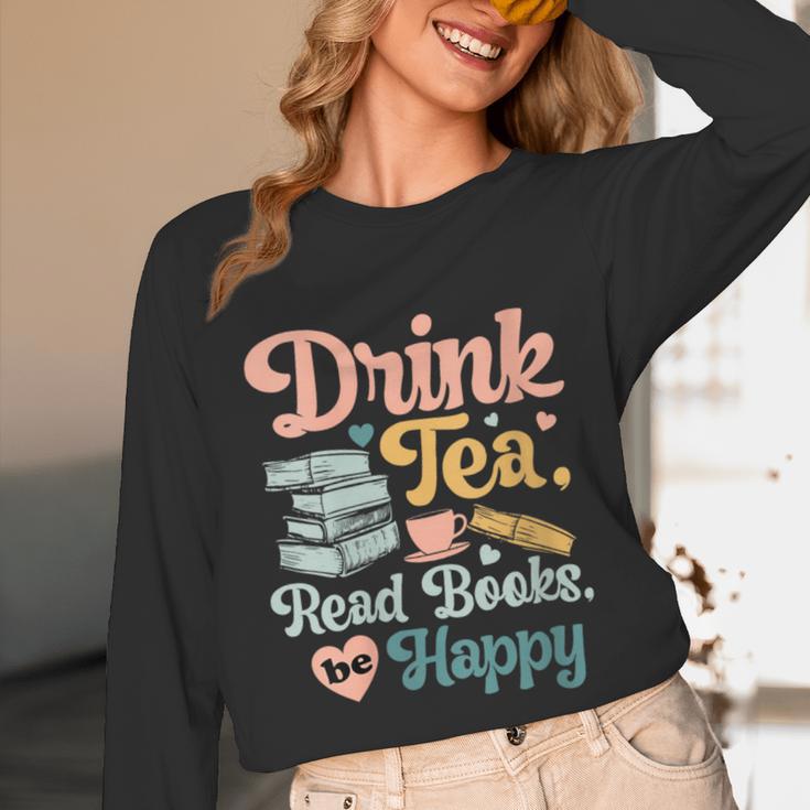 Women's Drink Tea Read Books Nerd Book Reader Book Reading Lover Unisex Long Sleeve T-Shirt Women's Drink Tea Read Books Nerd Book Reader Book Reading Lover Unisex Long Sleeve T-Shirt