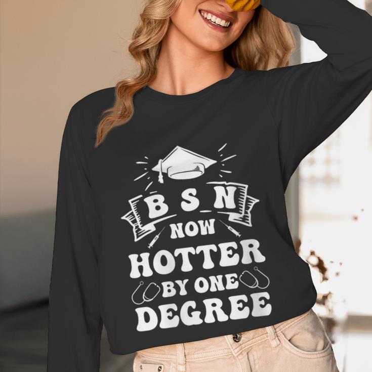 Women's Groovy Nurse BSN Now Hotter By One Degree Graduation BSN RN Unisex Long Sleeve T-Shirt