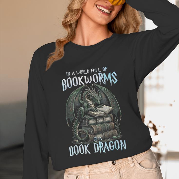 In A World Of Bookworms Be A Book Dragon Book Lover Reader Unisex Long Sleeve T-Shirt