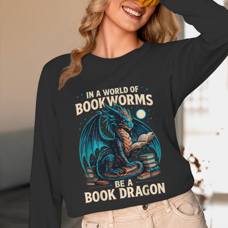 In a World Of Bookworms Be a Book Dragon Reading Unisex Long Sleeve T-Shirt In a World Of Bookworms Be a Book Dragon Reading Unisex Long Sleeve T-Shirt
