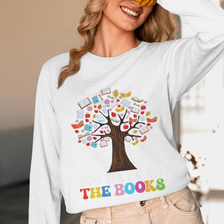 100 Days In The Books Reading Teacher 100th Day Of School Premium Tri-Blend Unisex Long Sleeve T-Shirt