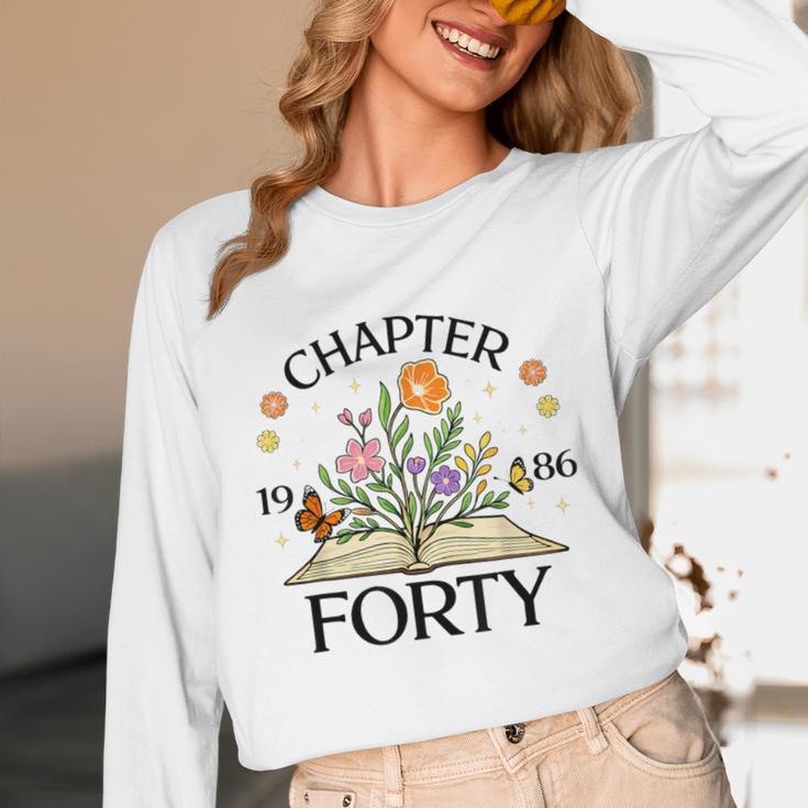1986 Chapter Forty 40th Birthday Wildflower Book Unisex Long Sleeve T-Shirt
