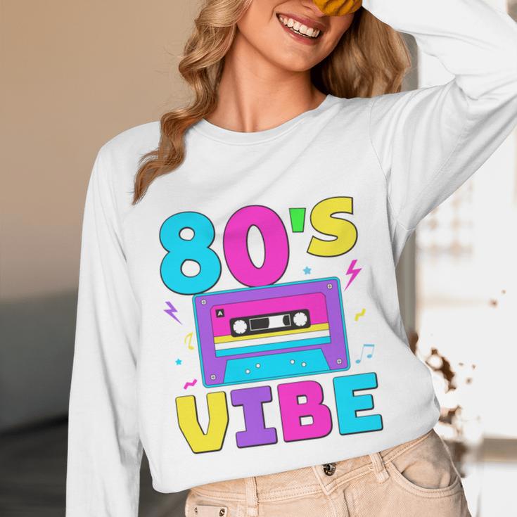 80's Vibe Retro Style Cassette Tape Nostalgia 1980s Party Unisex Long Sleeve T-Shirt