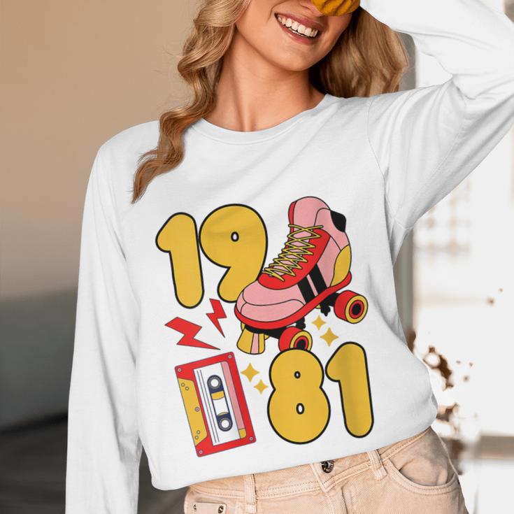 80s Vibes Mixed Tapes & Roller Skates 1981 Nostalgia Retro Unisex Long Sleeve T-Shirt