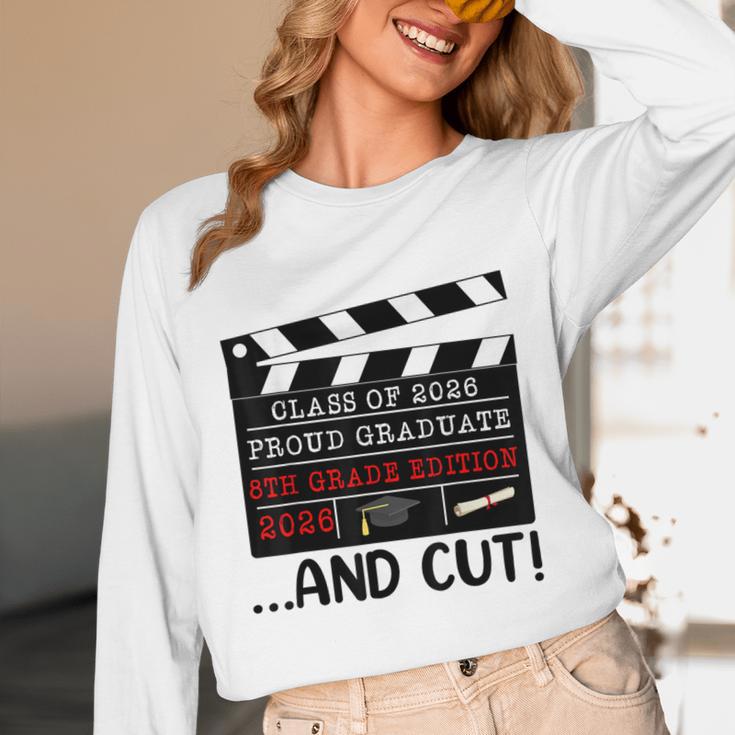 8th Grade Graduation 2026 Graduate Clapperboard Unisex Long Sleeve T-Shirt