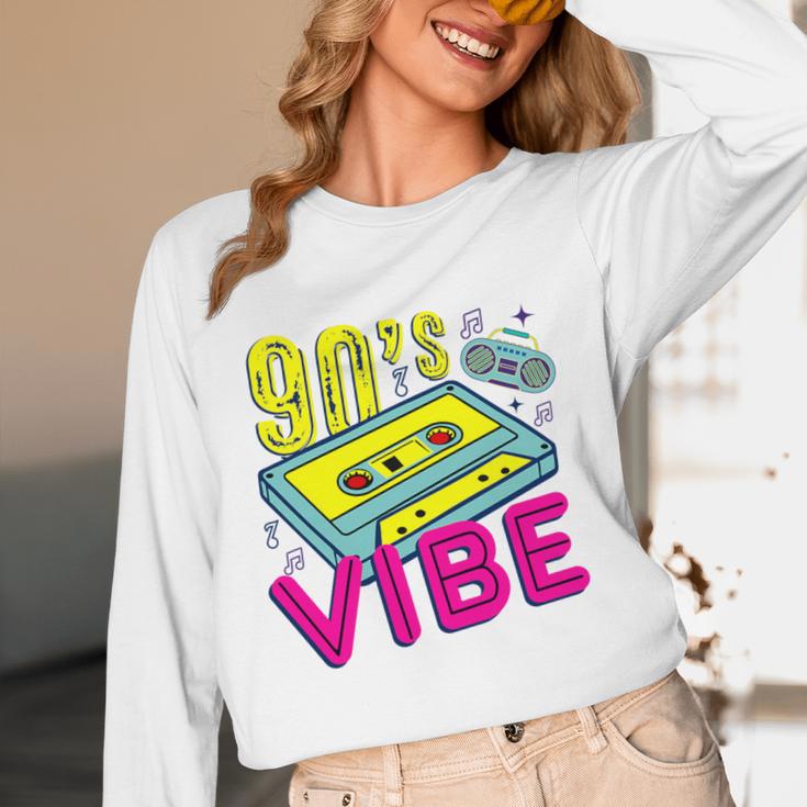 90's Vibe Retro Style Cassette Tape Nostalgia 1990s Party Premium Tri-Blend Unisex Long Sleeve T-Shirt