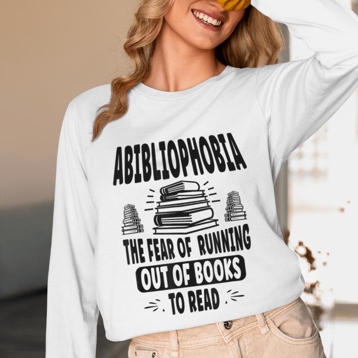 Abibliophobia Definition Book Reading Lover Fans Text Unisex Long Sleeve T-Shirt