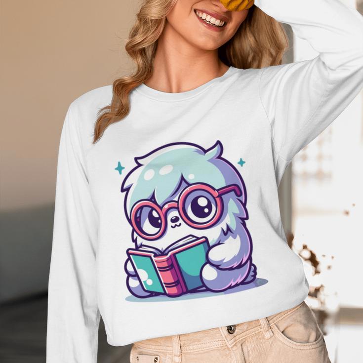 Adorable Book Lover Yeti With Reading Glasses Cute Unisex Long Sleeve T-Shirt Adorable Book Lover Yeti With Reading Glasses Cute Unisex Long Sleeve T-Shirt