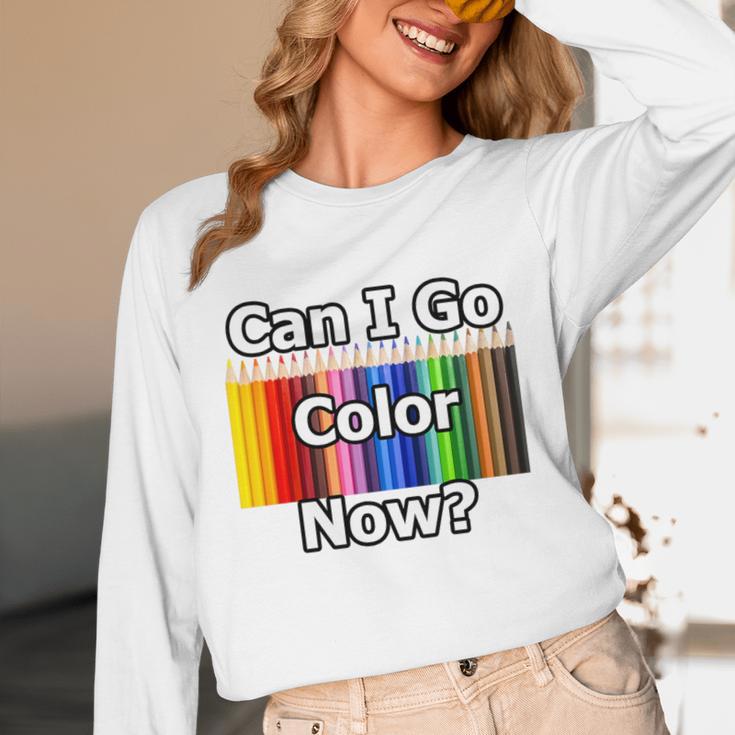 Adult Coloring Book Can I Go Color Now Women Men Adults Premium Tri-Blend Unisex Long Sleeve T-Shirt