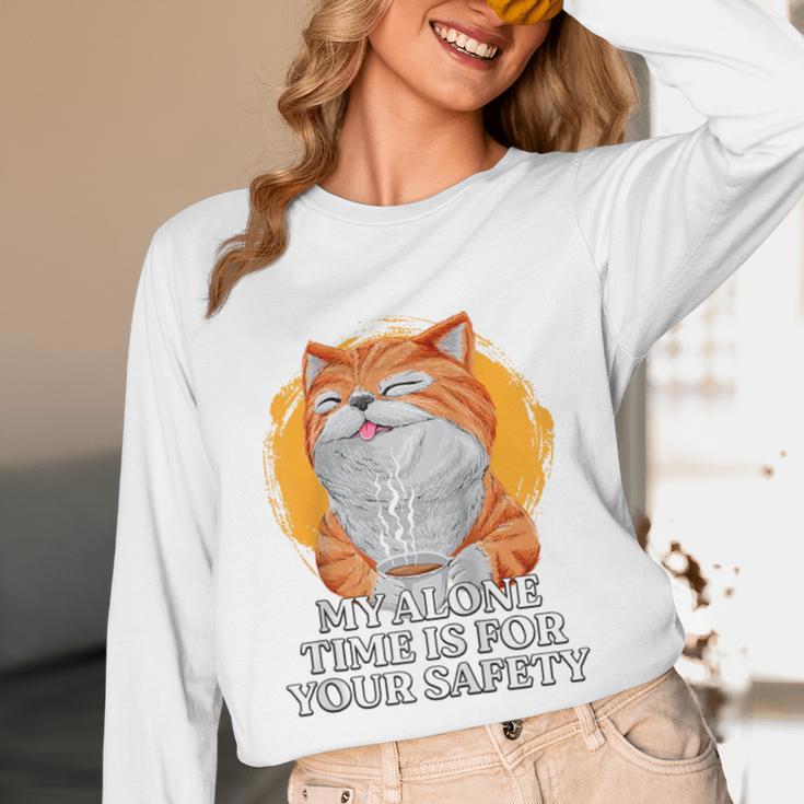 My Alone Time Is For Your Safety Coffee Lover Introvert Raglan Baseball Tee Unisex Long Sleeve T-Shirt