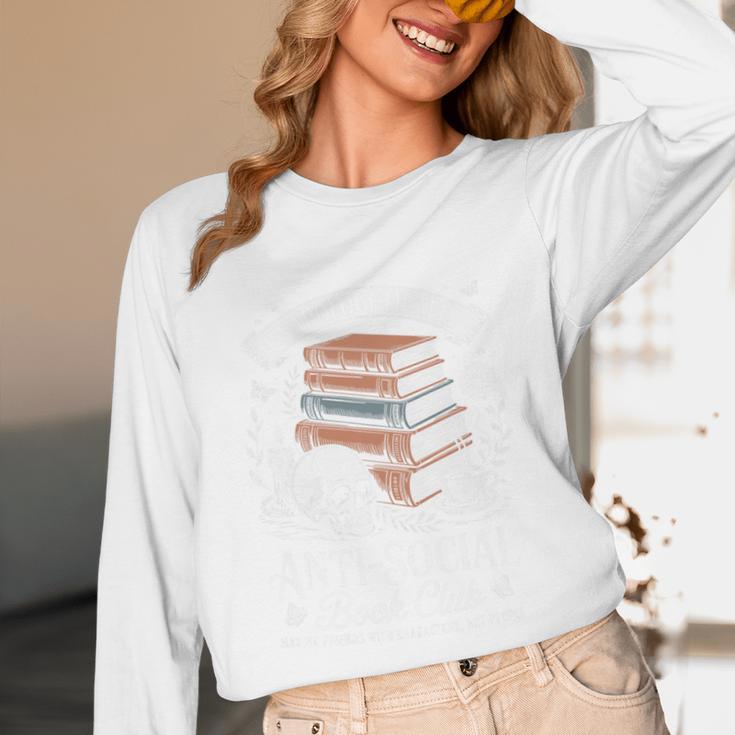 Anti-Social Book Club Reader Books & Coffee Dark Academia Premium Tri-Blend Unisex Long Sleeve T-Shirt