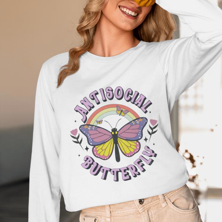 Antisocial Butterfly Tees For Introvert Men Women Girls Unisex Long Sleeve T-Shirt