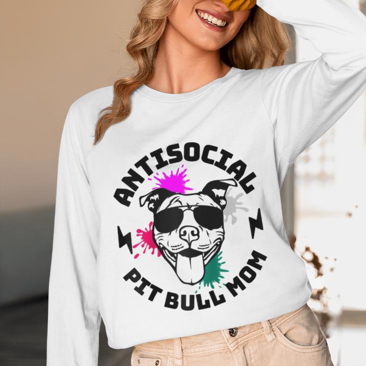 Antisocial Pit Bull Mom Pittie Introvert Dog Lover Pit Bull Raglan Baseball Tee Unisex Long Sleeve T-Shirt