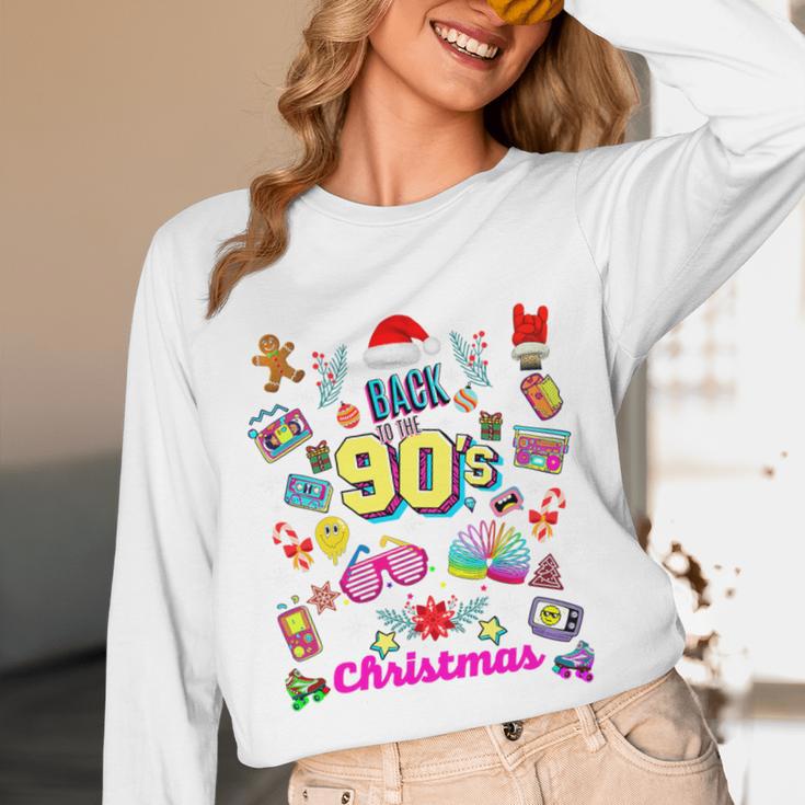 Back To 90's Christmas Nostalgia Quotes Graphic Premium Tri-Blend Unisex Long Sleeve T-Shirt