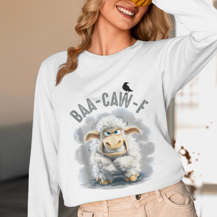 Back Off – Sheep Baa Crow Caw Pun For Introverts Unisex Long Sleeve T-Shirt
