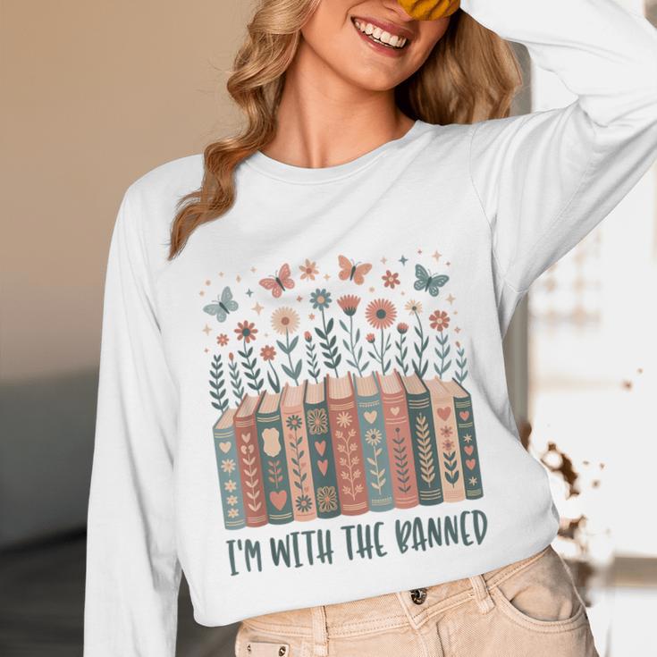 Im With The Banned Book Readers Librarian Read Banned Books Unisex Long Sleeve T-Shirt