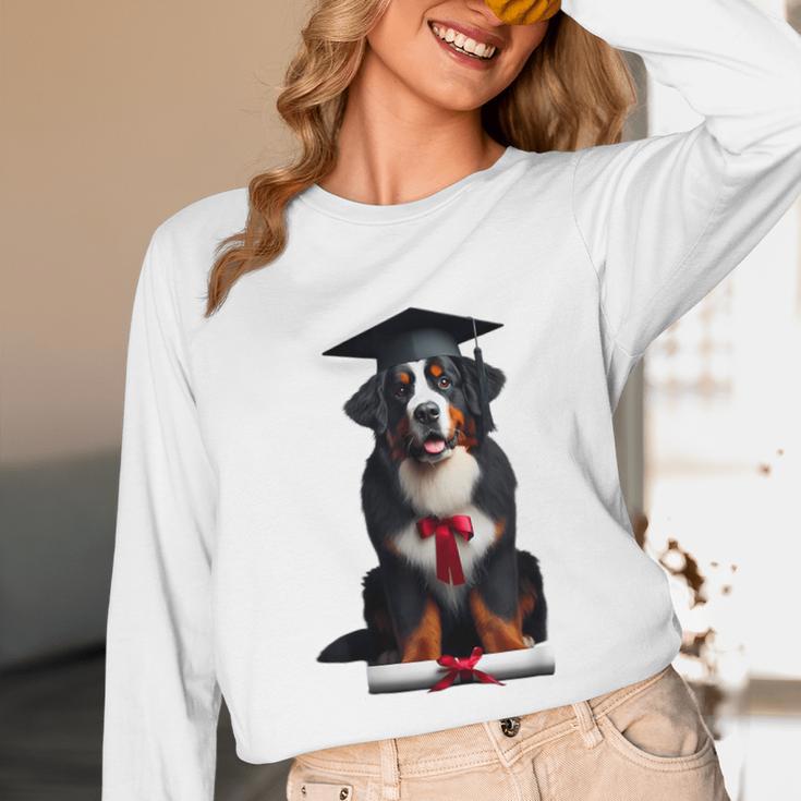 Bernese Mountain Dog Graduation Cap Graduate Training School For Men Women Girls Kids Unisex Long Sleeve T-Shirt