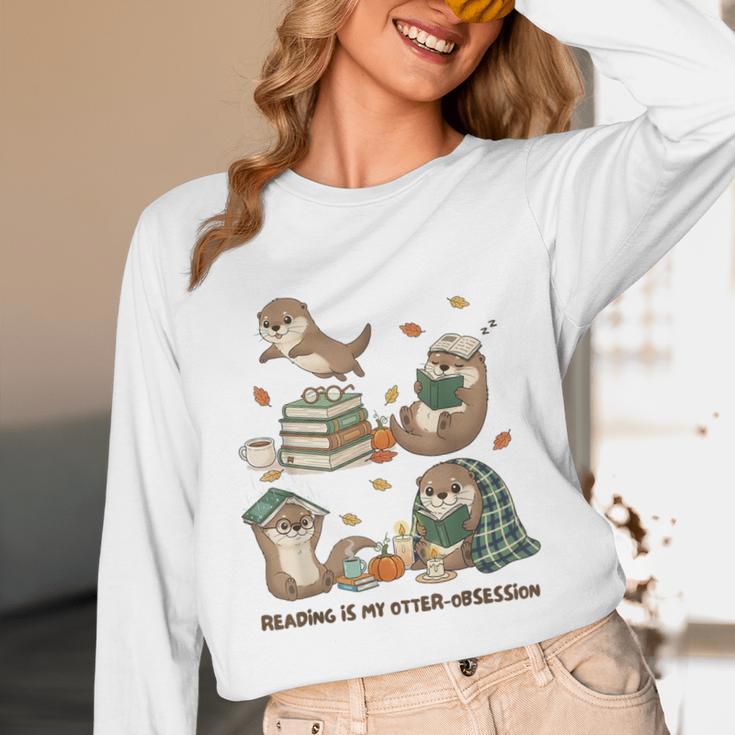 Book Lover Bookish Bookworm Reading Is My Otter-Obsession Unisex Long Sleeve T-Shirt