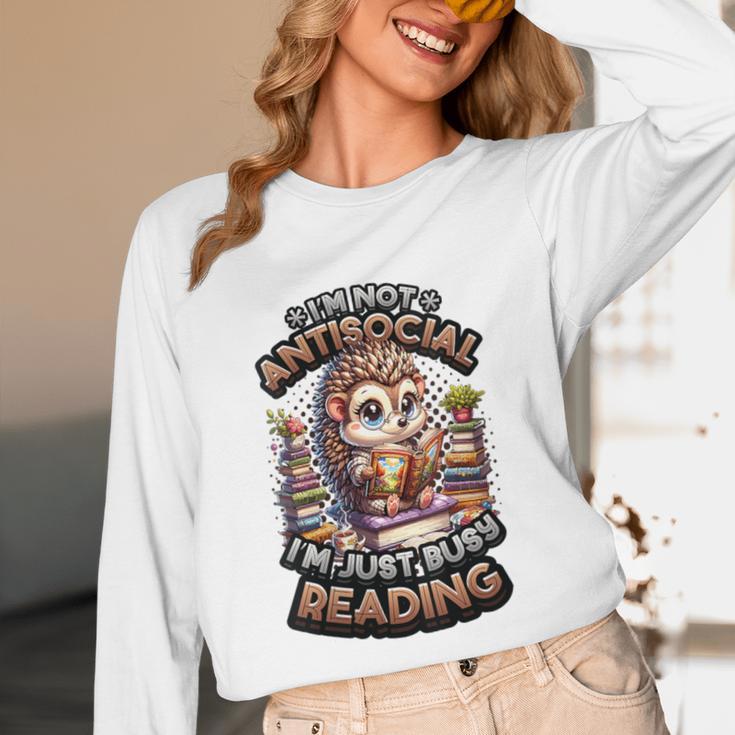 Book Lover Hedgehog Reading Books Introvert Bookworm Unisex Long Sleeve T-Shirt Book Lover Hedgehog Reading Books Introvert Bookworm Unisex Long Sleeve T-Shirt