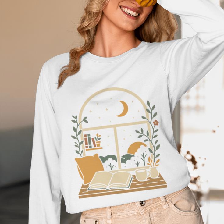 Book Lover Moonlight Reading Scene Night Unisex Long Sleeve T-Shirt Book Lover Moonlight Reading Scene Night Unisex Long Sleeve T-Shirt