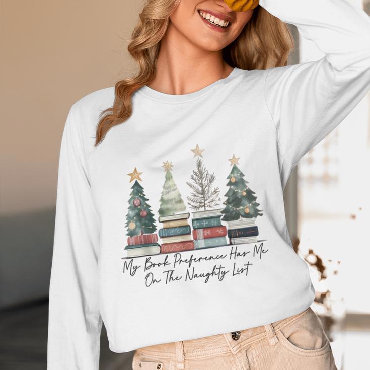 My Book Preference Has Me On The Naughty List Christmas Tree Unisex Long Sleeve T-Shirt
