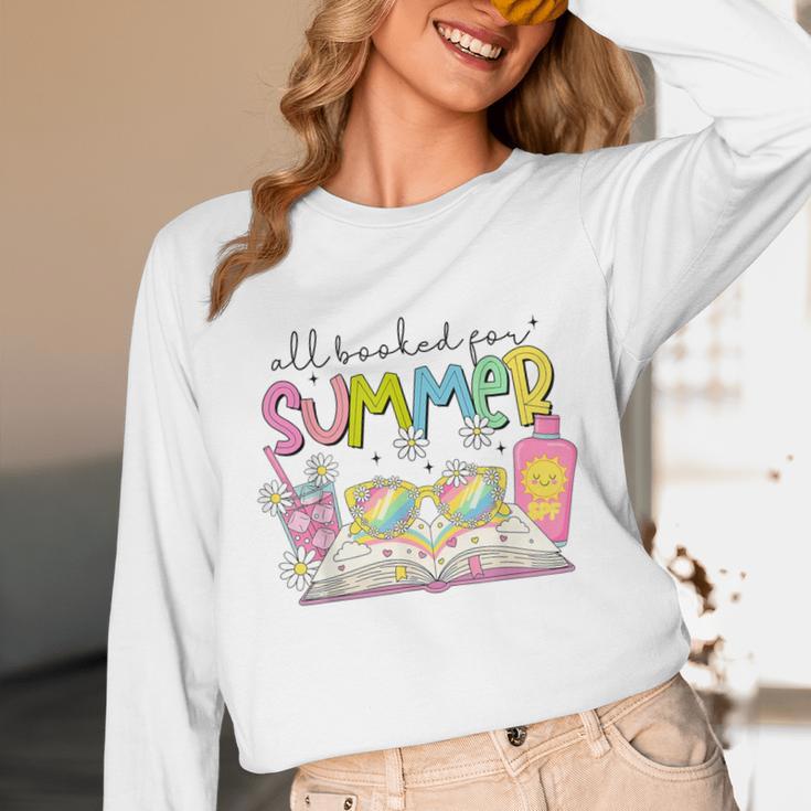 All Booked For Summer Reading Beach Floral Bookish Book Girl Unisex Long Sleeve T-Shirt