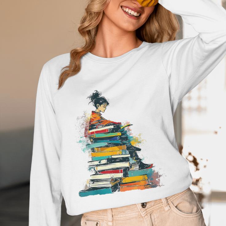 Books Abstract Artist Women Art Painting Books Unisex Long Sleeve T-Shirt