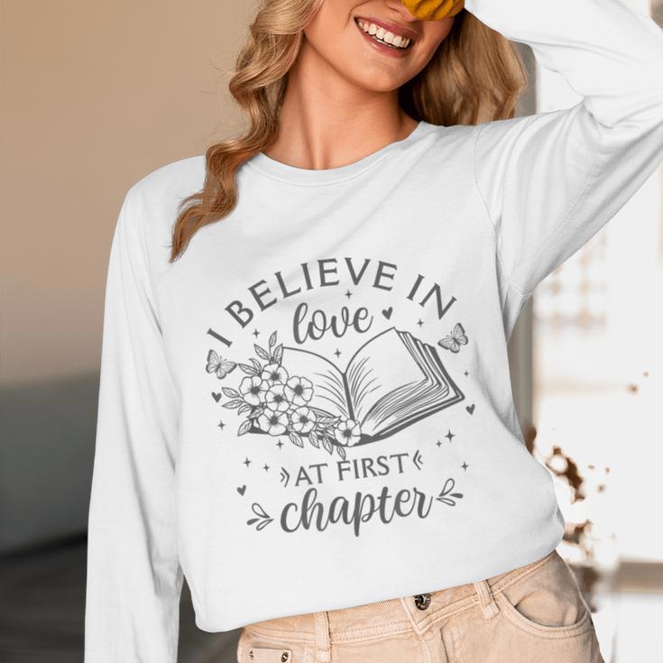 Books I Believe In Love At First Chapter Book Lover Unisex Long Sleeve T-Shirt