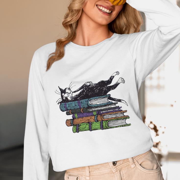 Books Cats Life Is Sweet Cats Books Lover Men Women Unisex Long Sleeve T-Shirt