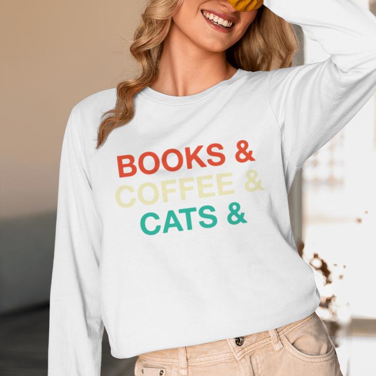 Books Coffee Cats Social Justice Unisex Long Sleeve T-Shirt Books Coffee Cats Social Justice Unisex Long Sleeve T-Shirt