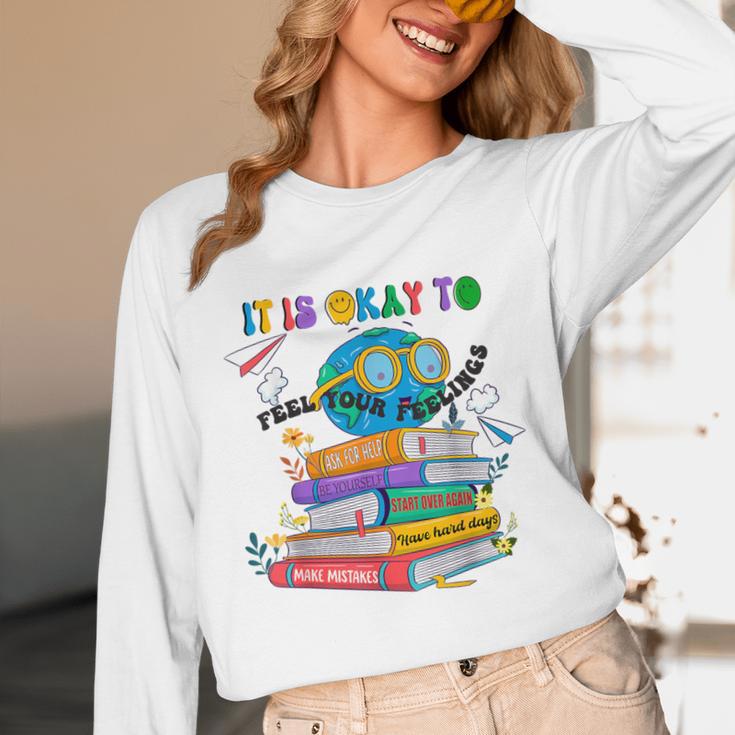 Books It's Okay To Be Kind Yellow Mental Health Day Kids Unisex Long Sleeve T-Shirt Books It's Okay To Be Kind Yellow Mental Health Day Kids Unisex Long Sleeve T-Shirt