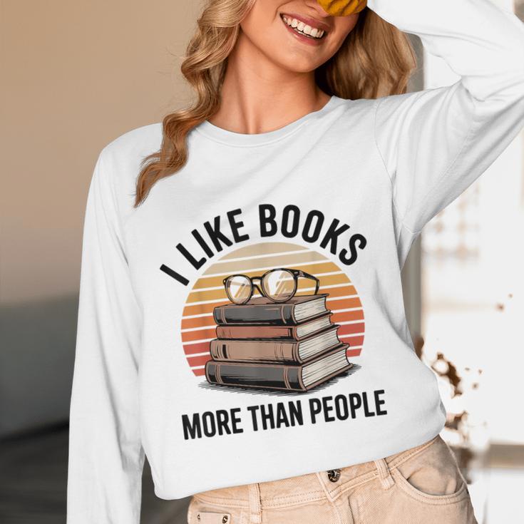 I Like Books More Than People Glasses Unisex Long Sleeve T-Shirt