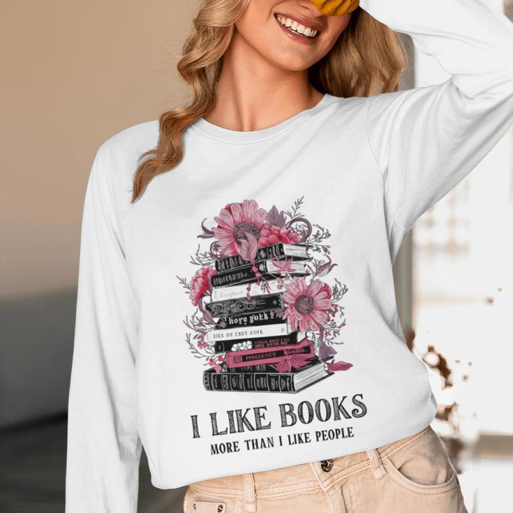 I Like Books More Than I Like People Reader Teacher Bookworm Unisex Long Sleeve T-Shirt I Like Books More Than I Like People Reader Teacher Bookworm Unisex Long Sleeve T-Shirt