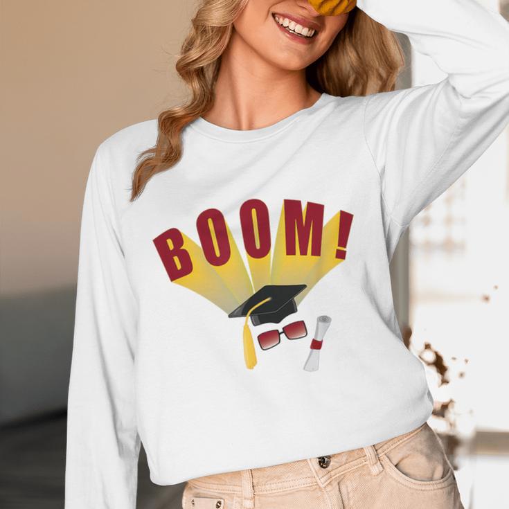 Boom Graduation Hat And Diploma For Proud Graduate Unisex Long Sleeve T-Shirt